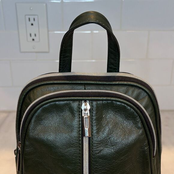 Il Giglio Firenze Artegiani Green Leather Convertible Backpack Purse Crossbody main image 6